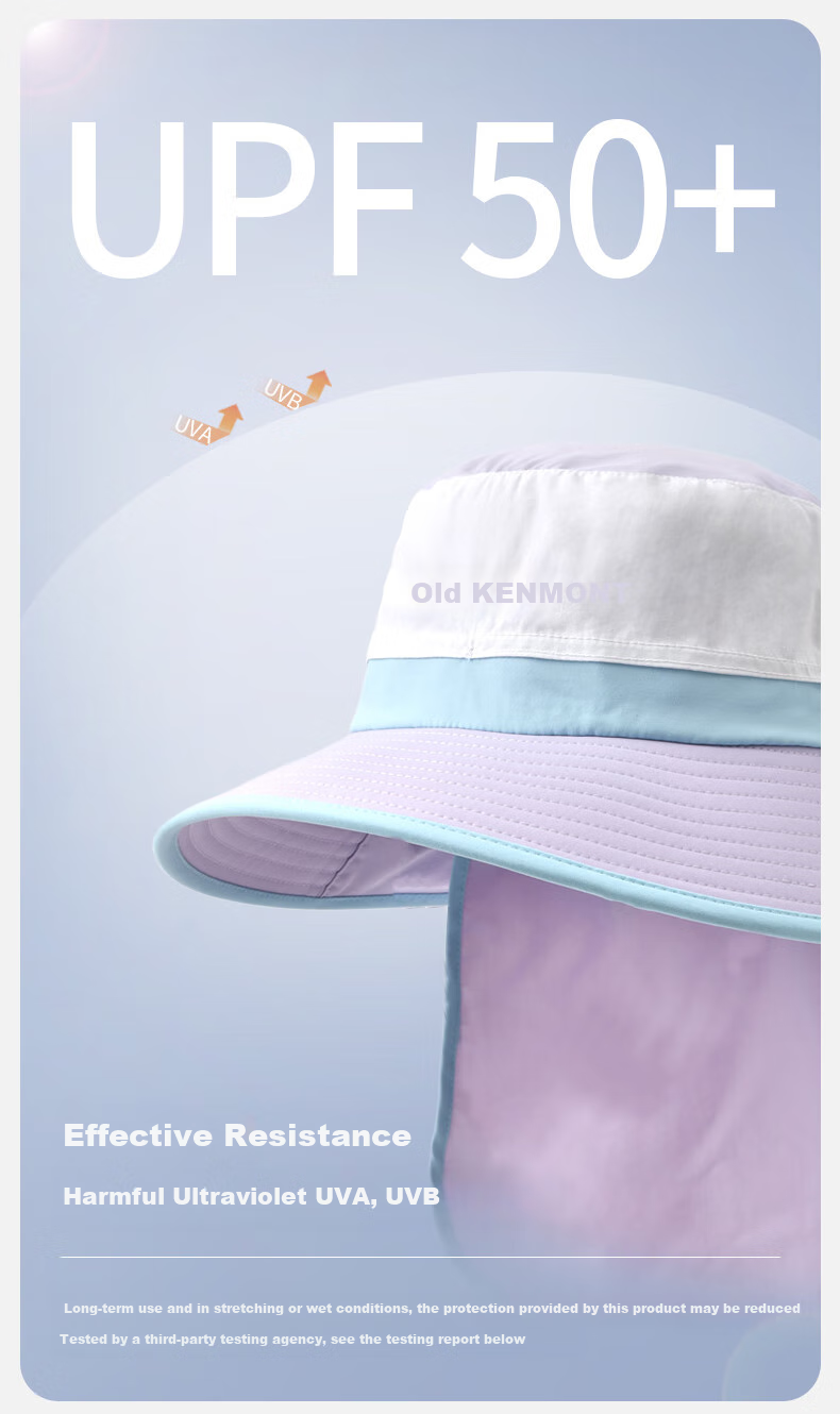 Kenmont Spring And Summer Children's Foldable Neck Protection Sun Hat Shawl Integrated UV-Resistant Quick-Dry Fisherman Hat 4446 4