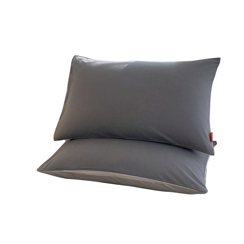 Hodo Class A Pure Cotton Pillowcase Set of Two, All-Cotton Woven Pillow Cover, Thickened Inner Liner, 48x74cm, Dark Gray