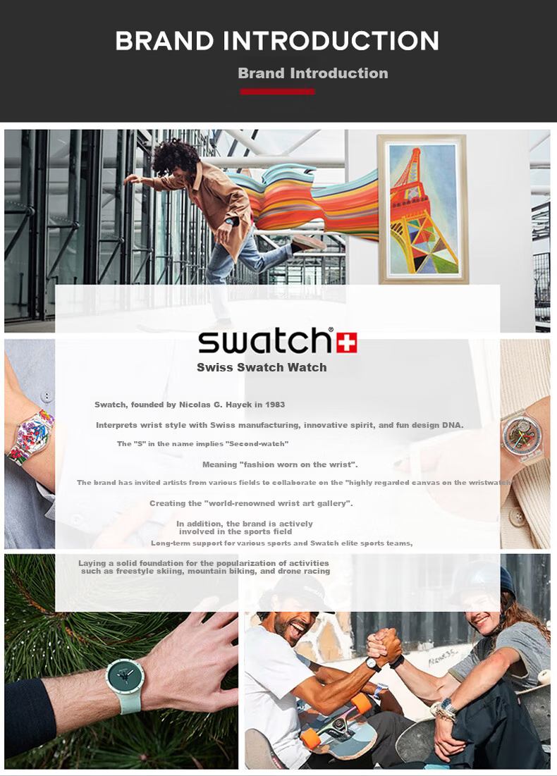 Swatch Swiss Watch, Color-Changing Dopamine Trendy Women's Quartz Wristwatch, Graduation Gift, Crimson Sunset 7