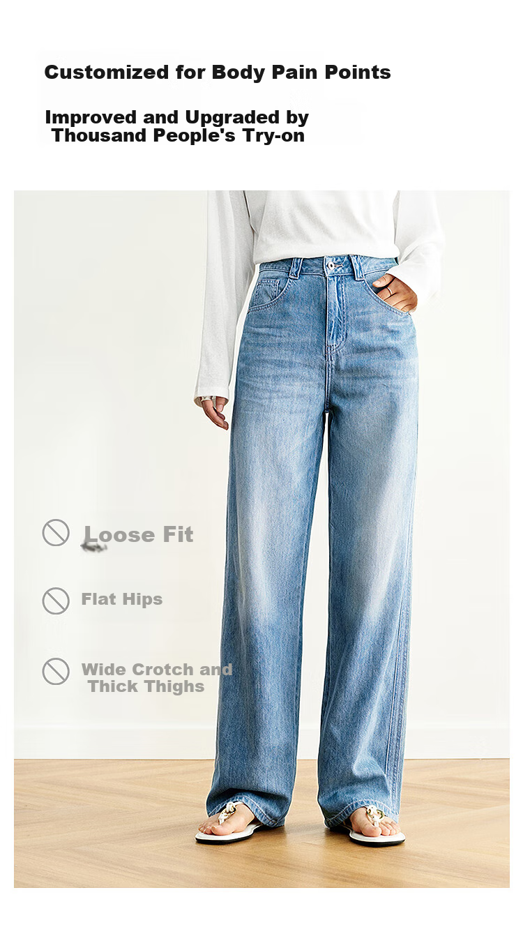 Semir Women's Cool-Feeling Wide-Leg Jeans, Summer 2025, Leg-Lengthening Pants, 109325124006 5