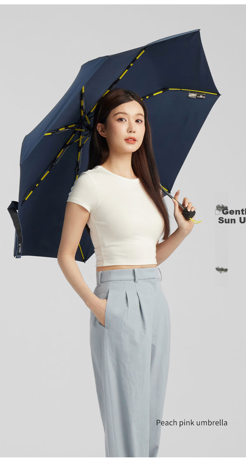 OBSU Dual Fiber Chopsticks Three-Fold Sunshade Umbrella Deep Space Black Dual Fiber Sunshade Umbrella 16