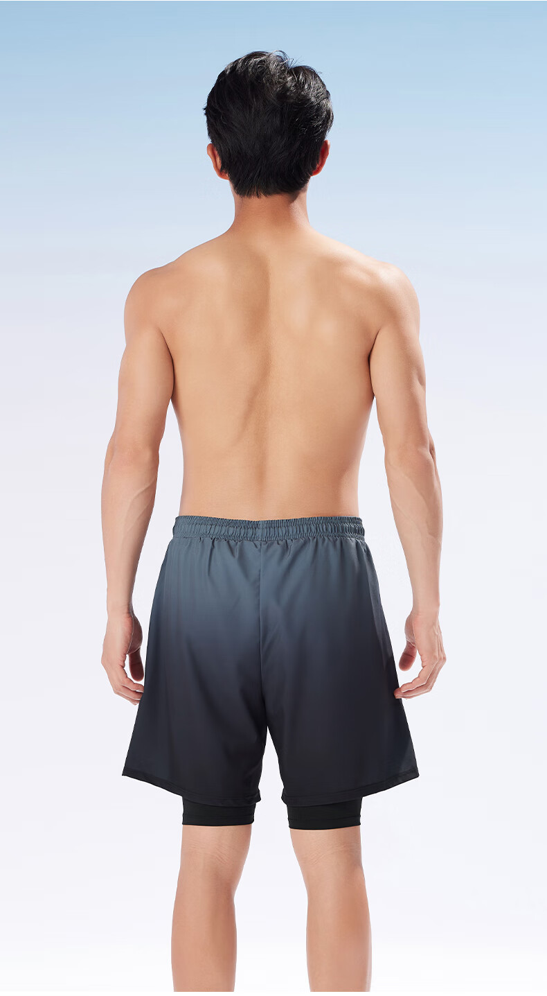 ERKE Men's Swim Trunks, Double-Layer Anti-Embarrassment Knee-Length Shorts, Large Size Loose Beach Shorts for Hot Springs And Quick-Drying Swimwear 3