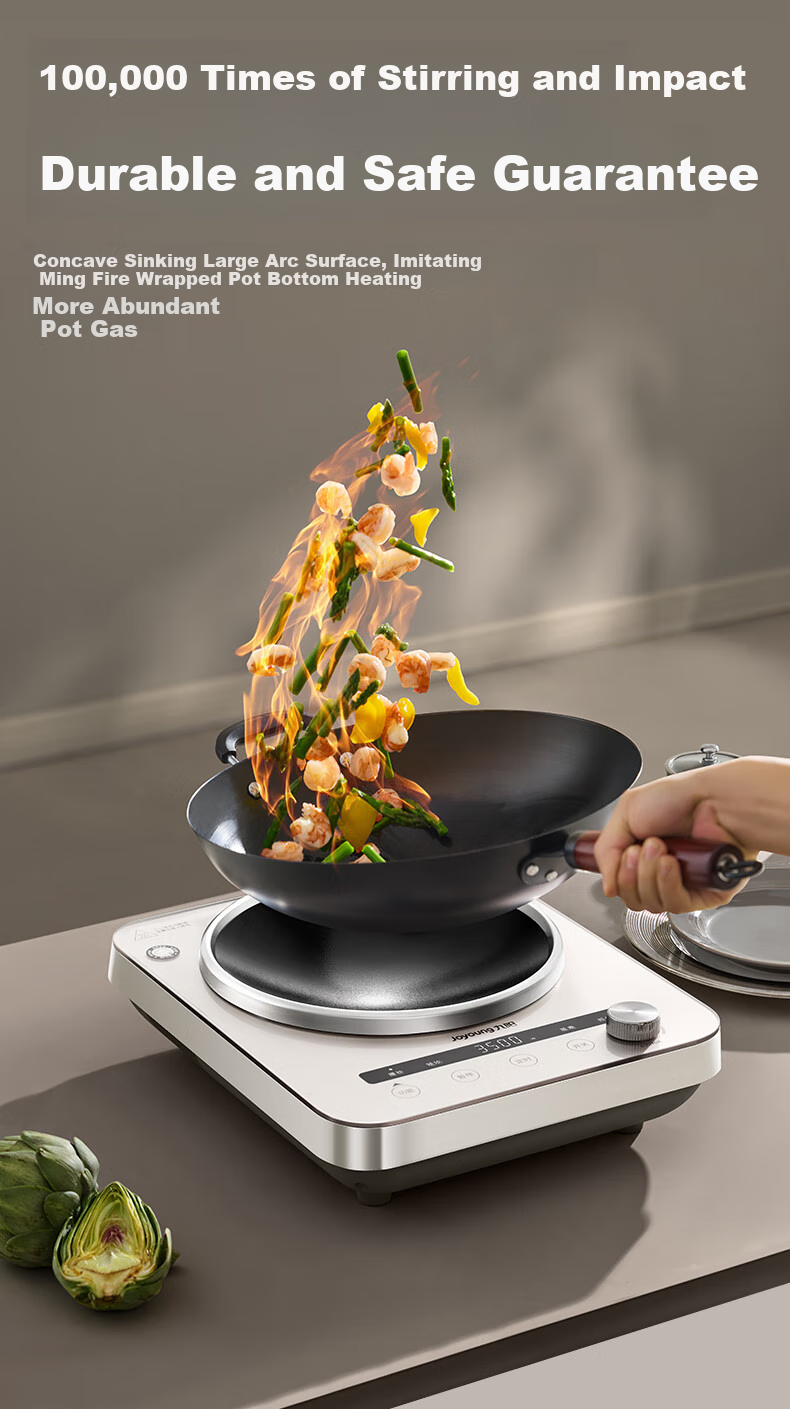 Joyoung Induction Cooker, Concave Electromagnetic Stove, Household Countertop Model, 3500W High Power, Stir-Fry Intense Flame Stove, Multifunctional Deep Concave Arc Surface Cooker N3501 [With Free Special Iron Pot] 5