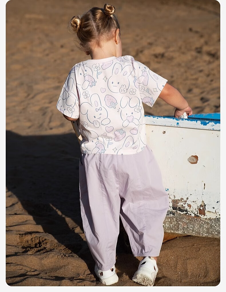 DAVE & BELLA Children's Short-Sleeve T-Shirt, Girls' Cotton Undershirt, Summer Wear, Baby Girl Antibacterial Top 3