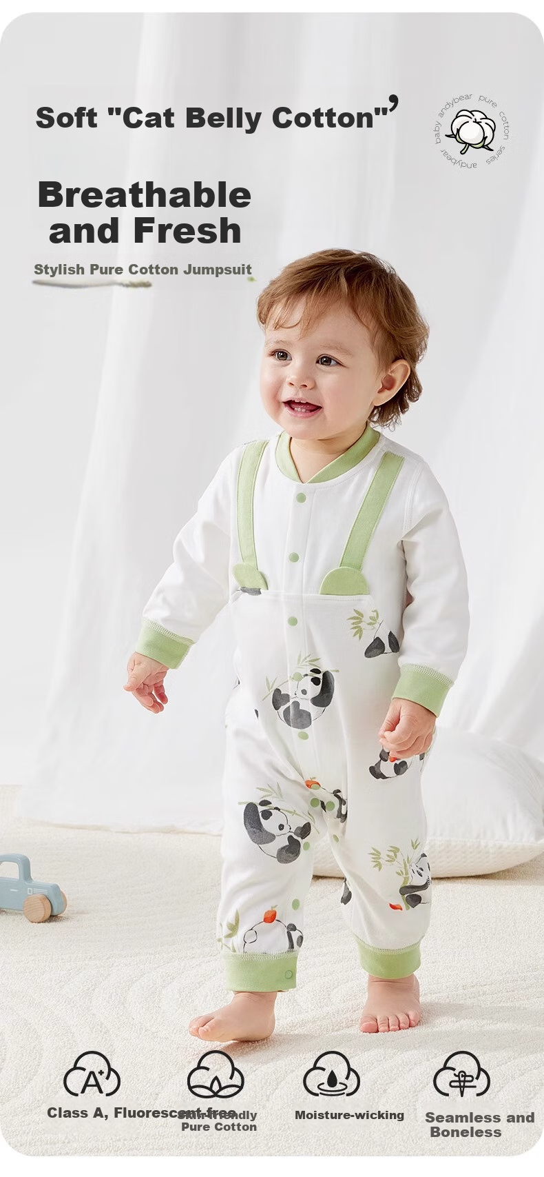 AIBEDILA Baby Romper, Autumn Season, Infant Class A Pure Cotton Onesie, for Boys And Girls, Outdoor Bodysuit, Crawling Suit, Close-Fitting Clothing, Size 80 2