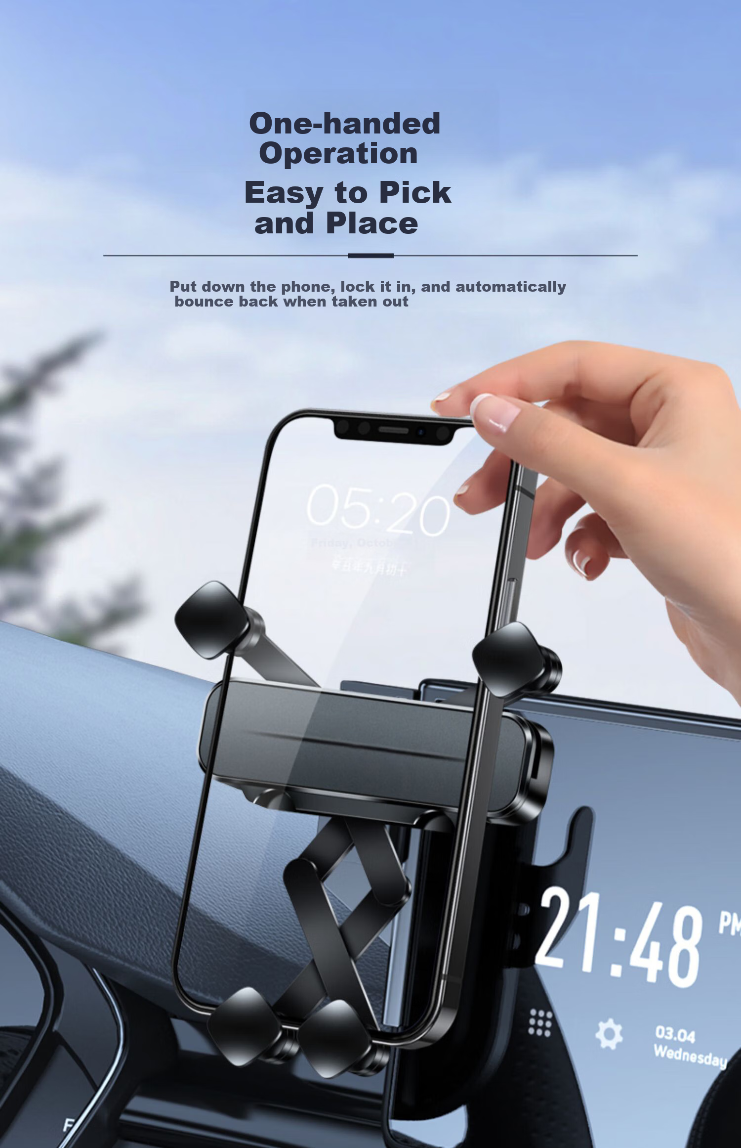 Feimiao Audi-Specific Car Phone Holder for New Q5L A4L A5, Central Control Screen Navigation Mount 5