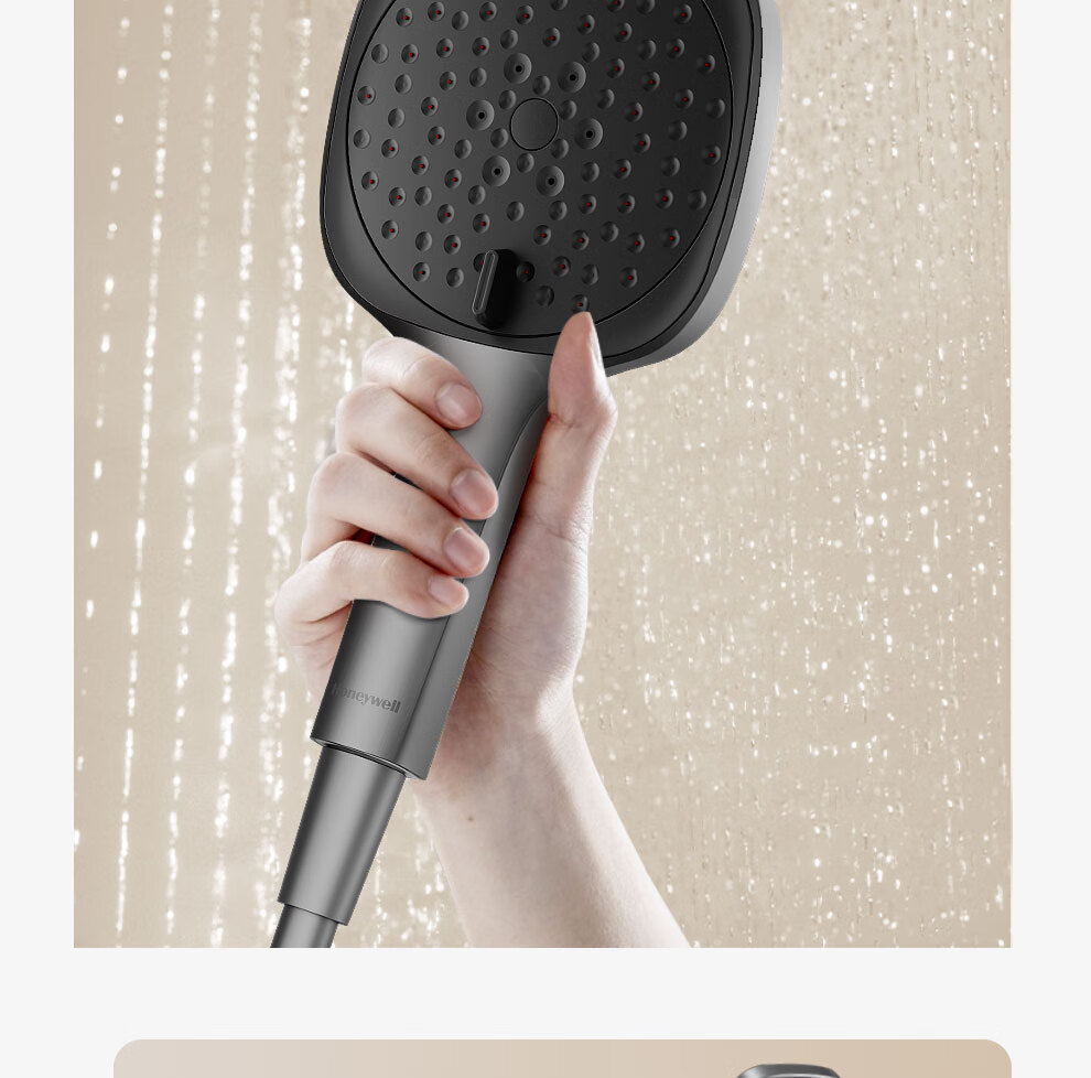Honeywell High-Pressure Handheld Shower Head with Large Panel Gray 24H3CQ 10