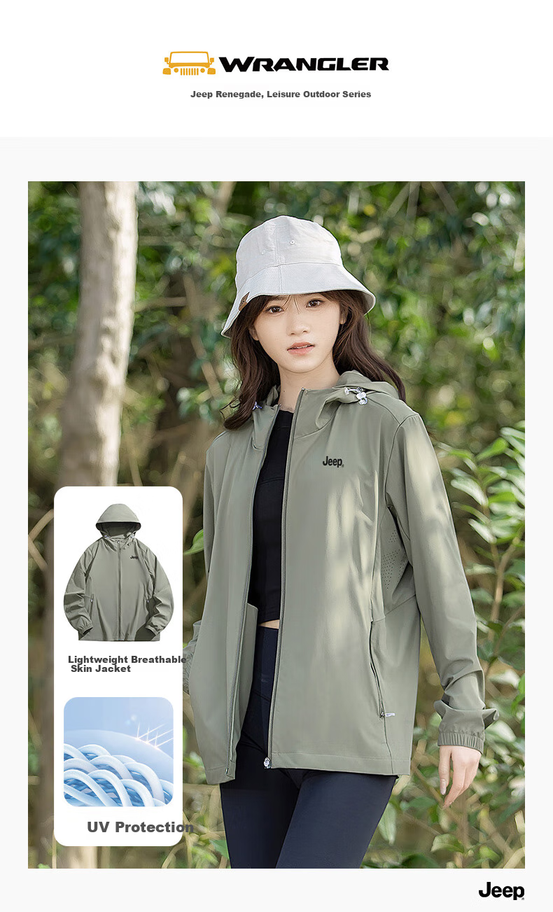 JEEP Sun Protection Clothing, Unisex Ice Silk UV-Resistant Skin Coat, Cool Breathable Sun Protection Garment, Navy Blue, Size L 9