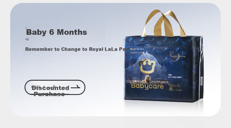 Babycare Royal Lion Kingdom Mildly Acidic Diapers, Mini Pack M25 Pieces (6-11kg), Portable Disposable Diapers 23