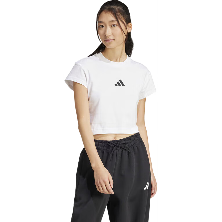 Adidas Women's Summer Cotton Short Sports Casual Slim-Fit Short-Sleeve T-Shirt JE4001