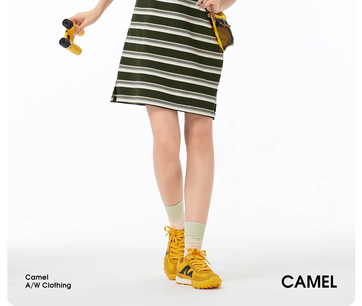 CAMEL Outdoor Polo Dress 2025 Spring Summer Elegant Short Sleeve T-Shirt Dress Women Loose Small Size Polo Dress L 1