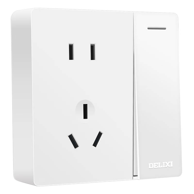 DELIXI Surface Mounted Switch Socket Large Panel 158 Series Two-Gang Single Control Five-Hole Socket