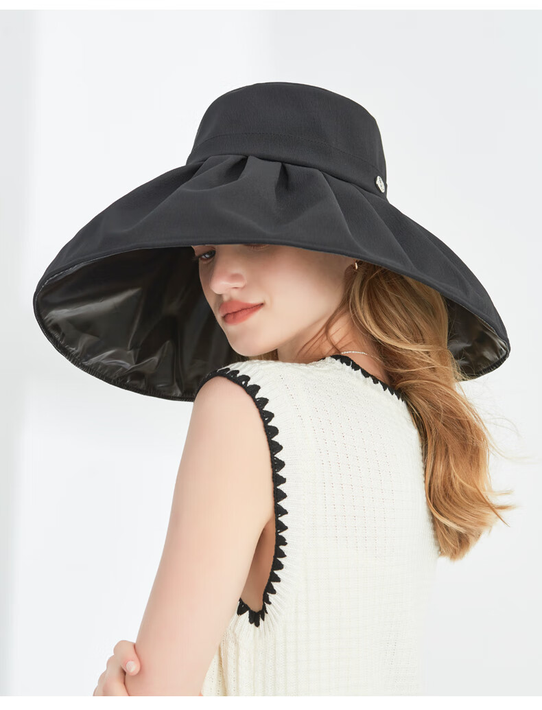 ELLE Sun Hat for Women, Elegant Wide Brim Hat, UV Protection, Face-Slimming Effect, Gift for Girlfriend 14