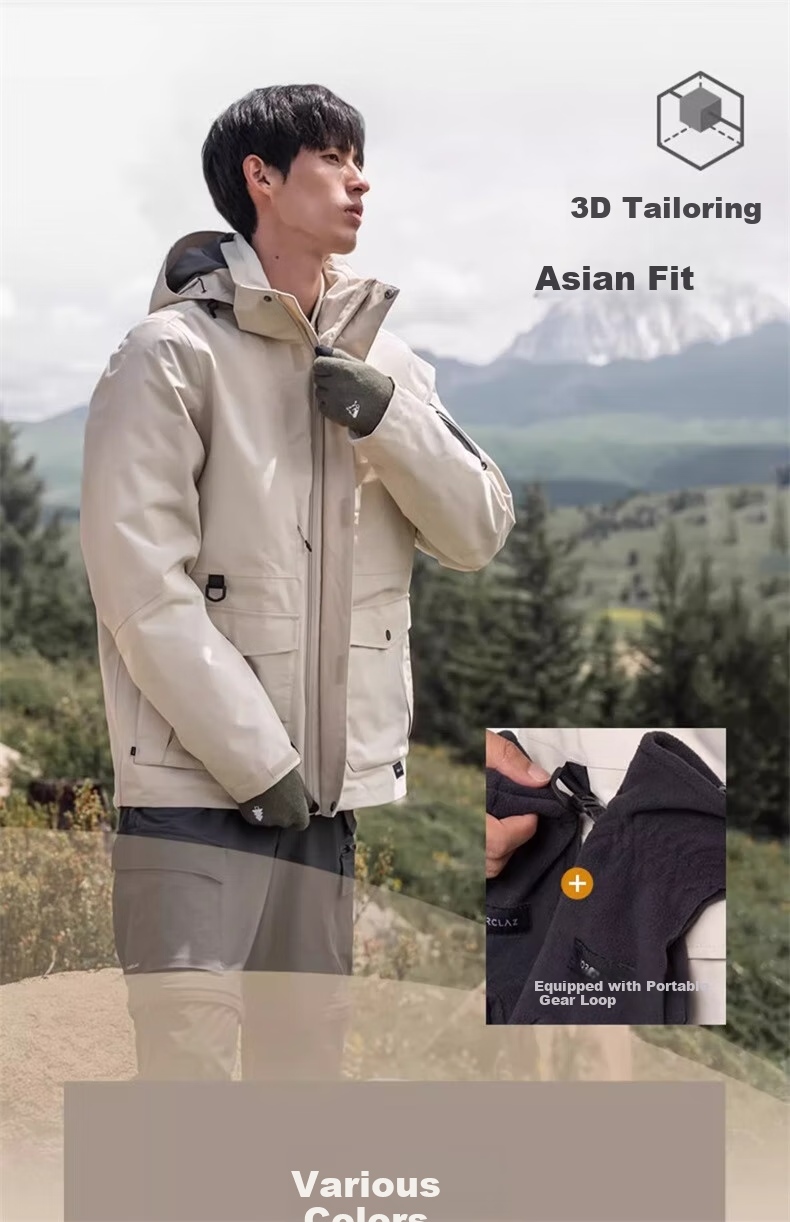 DECATHLON Windproof And Waterproof Detachable Down Three-In Jacket, Outdoor Warm Mountaineering Coat, Men's Style 4684654 12