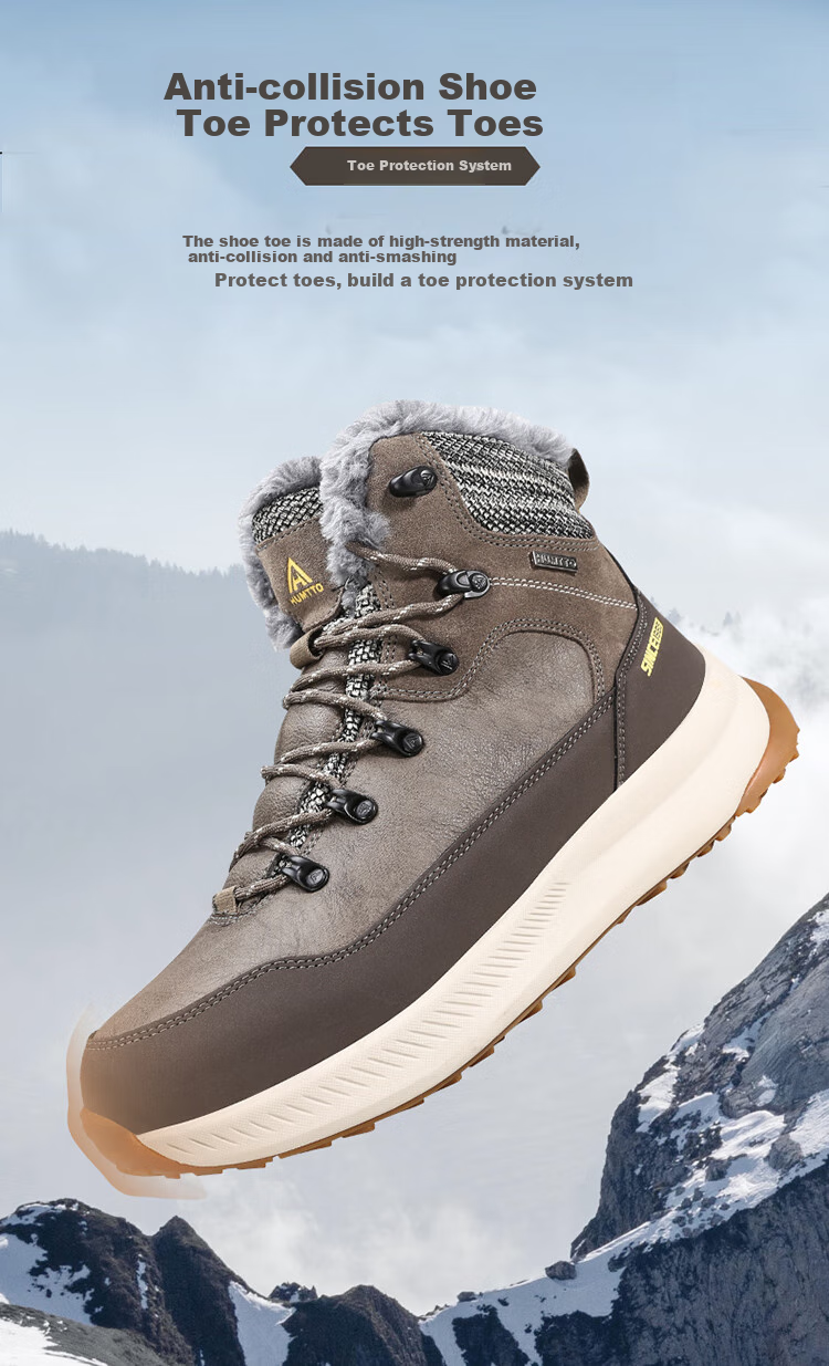 HUMTTO Winter Cold-Resistant Warm Snow Boots New Style Comfortable Outdoor Warm Cotton Shoes for Men And Women, Khaki Men's Size 40 4