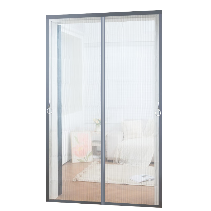 JD Original Jingang Mesh Mosquito Door Curtain, No Drilling Required, Summer Door Fly Screen Partition Curtain, Fully Magnetic Blocks, Gray, 100*210cm