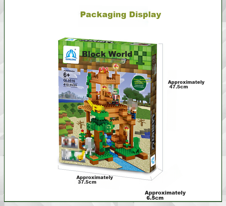 Fun Childhood My World Toy Children's Building Blocks Assembly Cube World Set for Boys and Girls QL0537 2