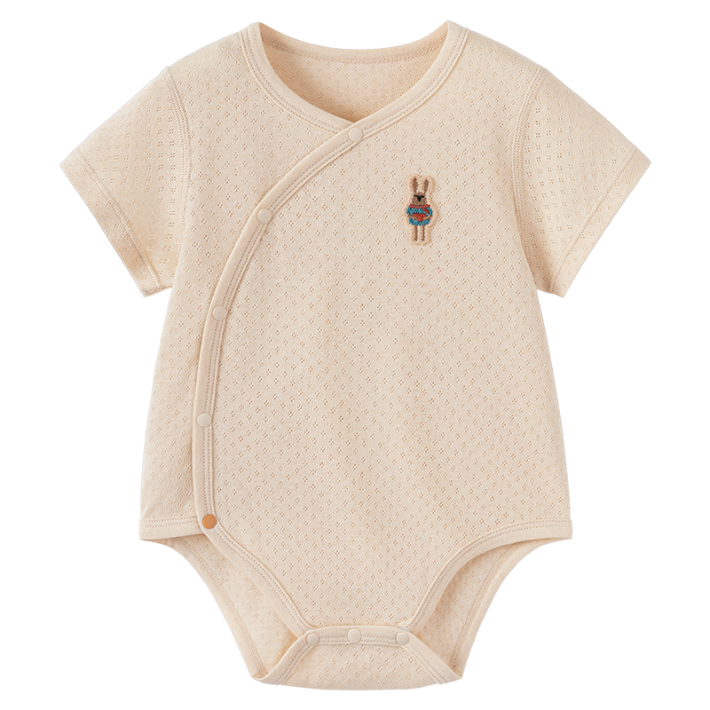 Babylove Infant Short-Sleeve Bodysuit, Summer Lightweight, Newborn Triangle Romper, Crawling Suit, Colorful Cotton Jacquard, Breathable Onesie