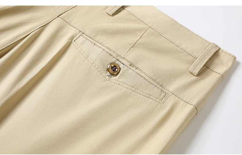 MUSHILANG [100% Pure Cotton] Men's Dress Pants, Autumn And Winter Thick Style, Wrinkle-Resistant, No-Iron, Large Size, Solid Color, Middle-Aged Business Casual Pants for Me 21