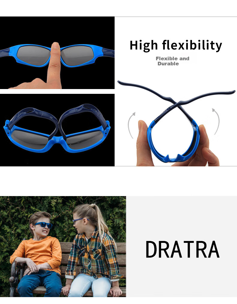 DRATRA Children's Polarized Sunglasses, Sunglasses for Boys And Girls, Baby Silicone Cycling Sun Protection Glasses, Outdoor Sports Eyewear 7