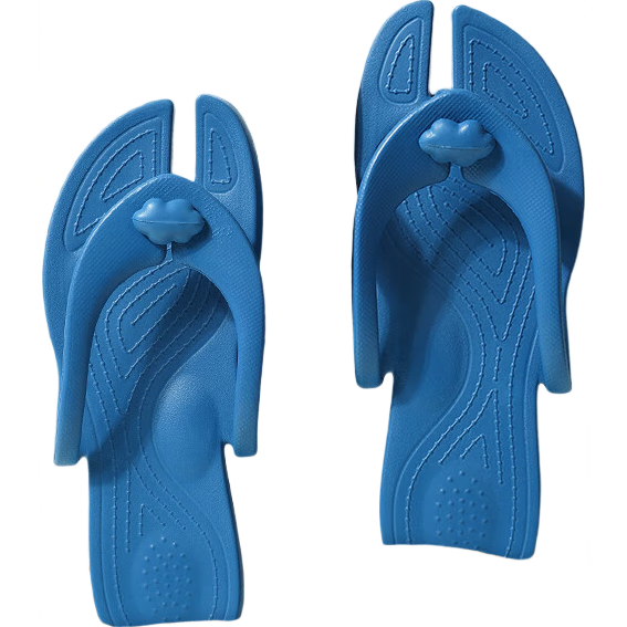 Grace Foldable Travel Slippers, Portable Outdoor Swimming Flip-Flops, Navy Blue, XL