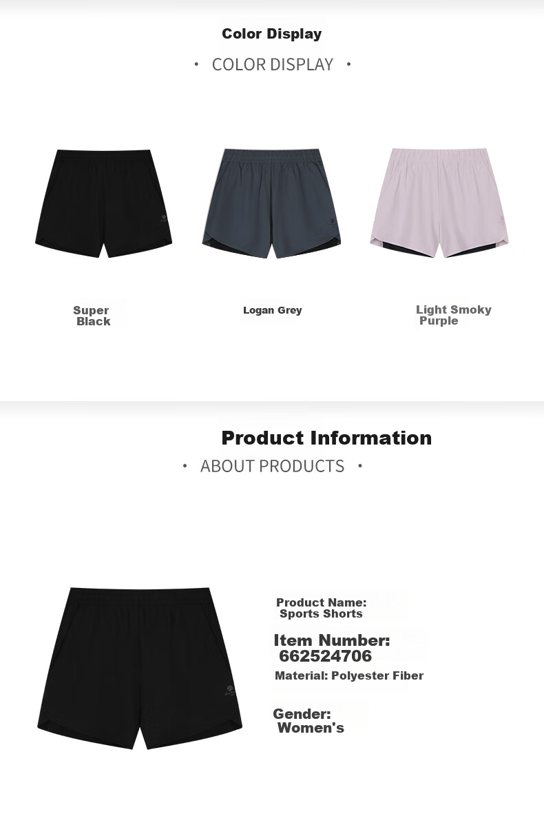 361° Women's Sports Shorts Spring Summer Sun Protection Quick-Dry Running Fitness Cooling Loose Lined Pants 662624702H-3 29