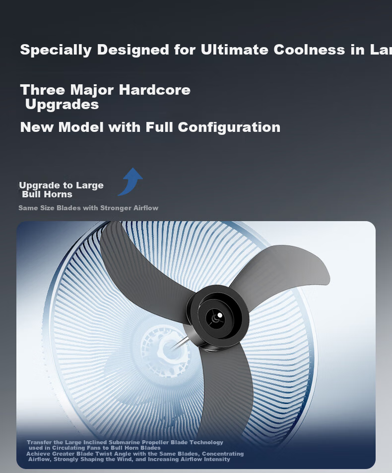 AIRMATE [Powerful Pure Copper Motor] Electric Fan, Bull Horn Fan, Industrial Floor Fan, 18-Inch Home And Commercial High-Power Electric Fan, Large Air Volume Factory Workshop Electric Fan FS45-X6 2