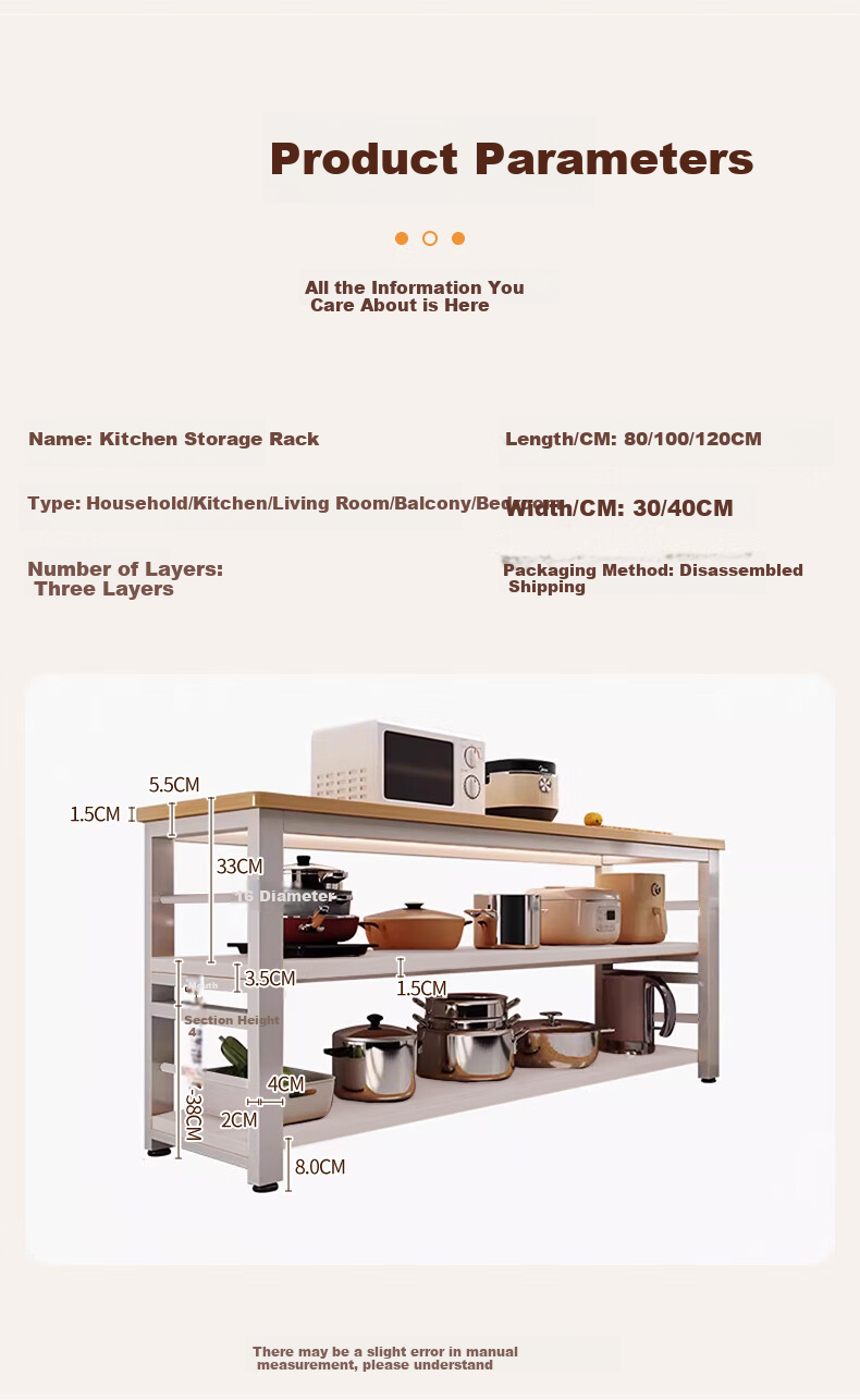 Quanpinwu Kitchen Storage Rack, Floor-Standing Multifunctional Cutting Table, Multi-Layer Sideboard, Cookware Storage Cabinet, Narrow Cupboard, 24 18