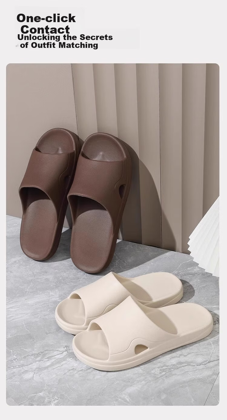 GUOLUOFEI Home Slippers, High-End Feel, Summer Indoor Non-Slip Bathroom Shower Sandals for Women, Coffee Color, Size 43-44 9