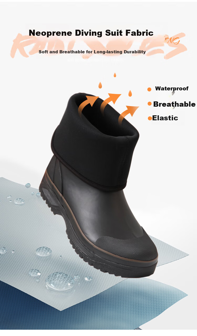 Jolly Walk Non-Slip Wear-Resistant Fishing Shoes Waterproof Rain Boots JW8101, Black Low-Cut Size 41 3