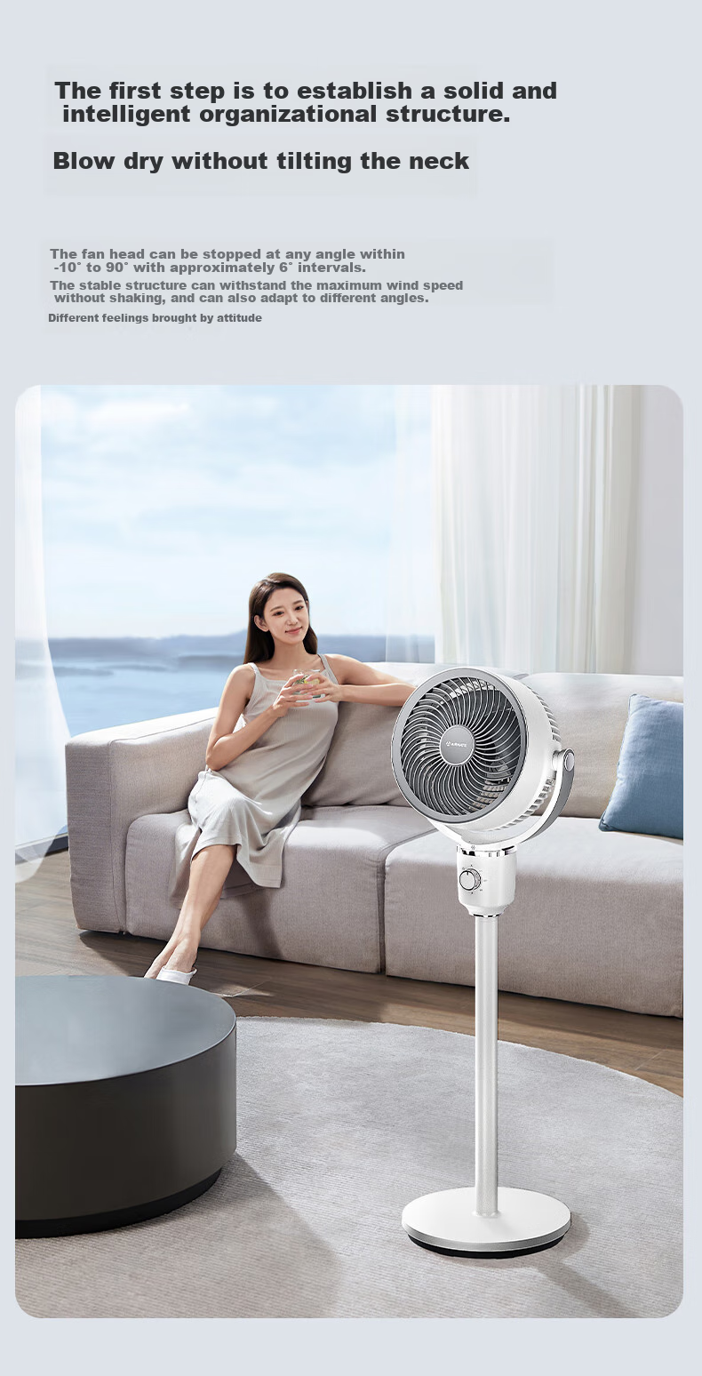 AIRMATE [Xiaobofeng] Air Circulation Fan, High Airflow Oscillating Electric Fan for Home Use, Quiet And Gentle Wind, Small Fan with English Plug, Specially Designed for Hong Kong Users FA18-X227 7