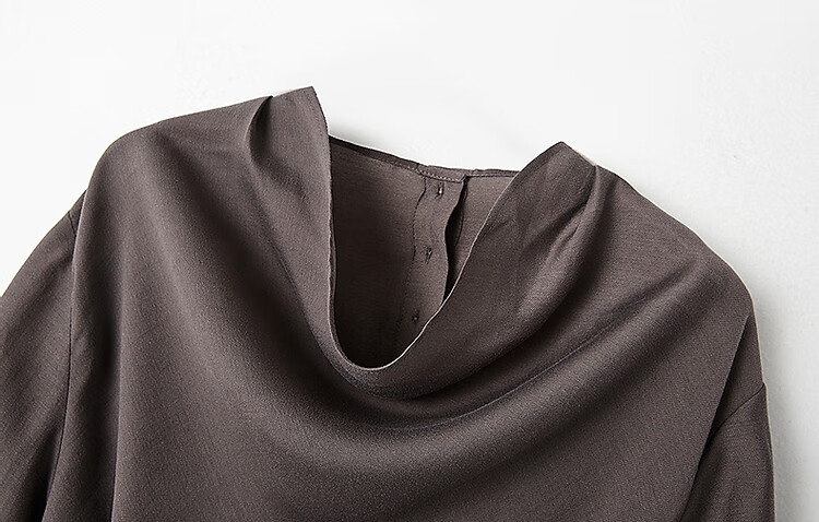 Dme [Designer's Private Label], Autumn Elegant Flowing Collar Shirt with Tie-Up Back, Long-Sleeve Blouse, Women's Top 6