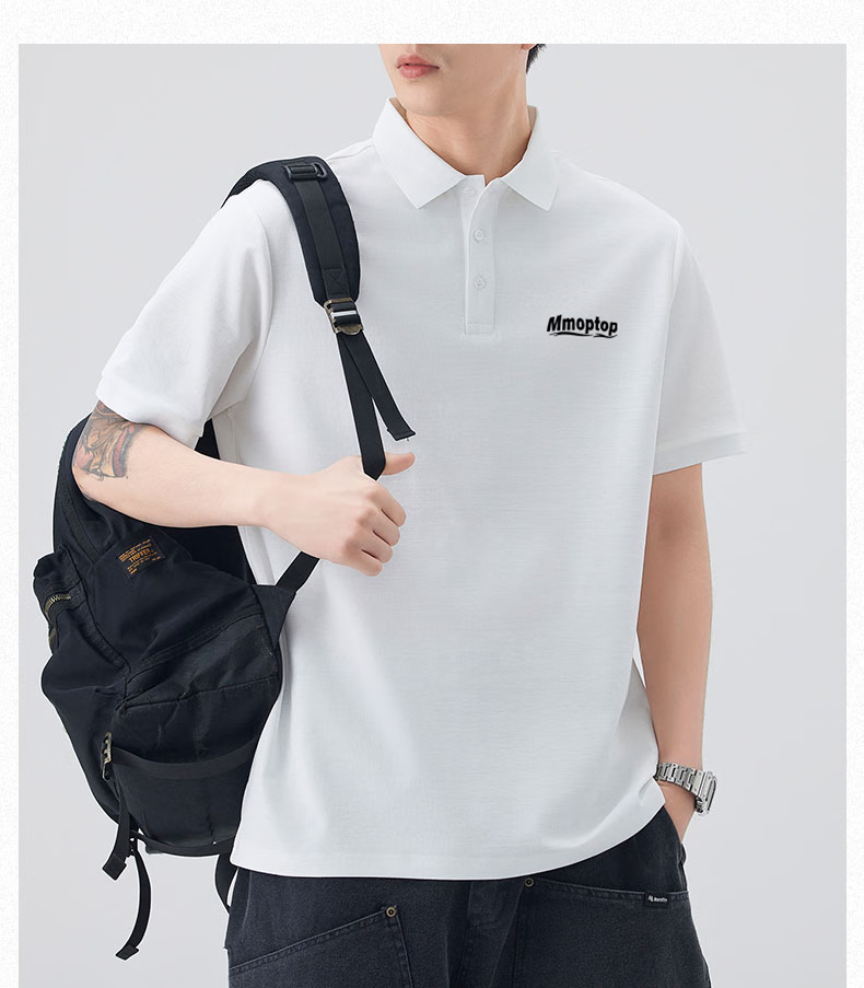 MMOPTOP Father's Day Suoluna Antibacterial Ice Silk Quick-Dry Polo Shirt, Summer Men's Business Casual Short Sleeve MP14 Black XL 8