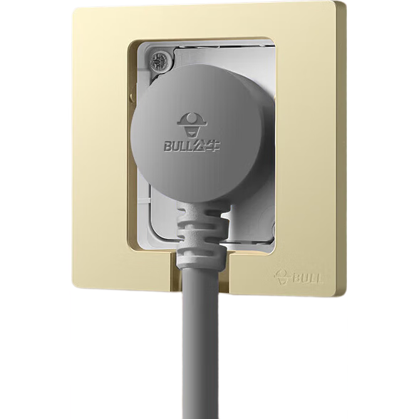 BULL Switch Socket, Recessed Socket, Adjustable Air Conditioner Refrigerator Hidden Socket, GTBZ104, Gold Three-Hole 16A