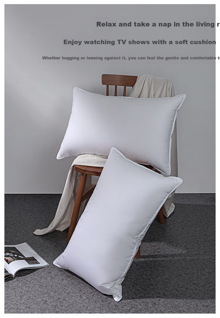 Sinuoman Antibacterial 95% White Goose down Pillow, Five-Star Hotel 100-Thread Count Pure Cotton Three-Layer Neck Support Pillow Core, 74*48cm 14