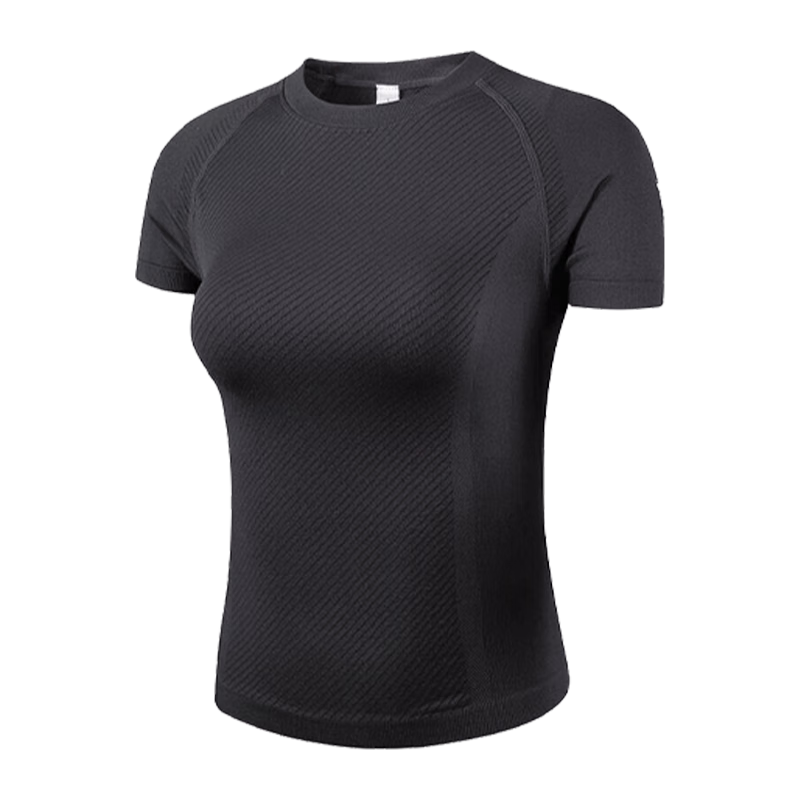 Xueqiman Women's Yoga Short Sleeve Top Tight Fit Stretch Quick-Dry Breathable T-Shirt Professional Pilates Fitness Running Training
