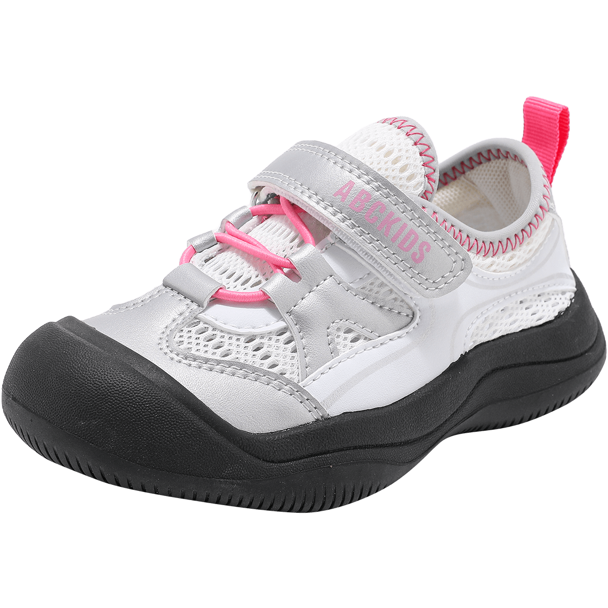 ABC KIDS Summer Kids Mesh Shoes Girls Sports Running Shoes 3292 White/Grey Rose Size 32