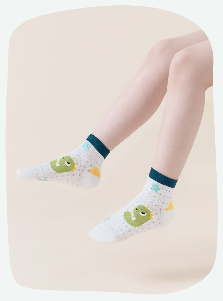 Yuzhaolin Boys' Summer Thin Mesh Breathable Mid-Calf Cotton Socks for Children and Students 9