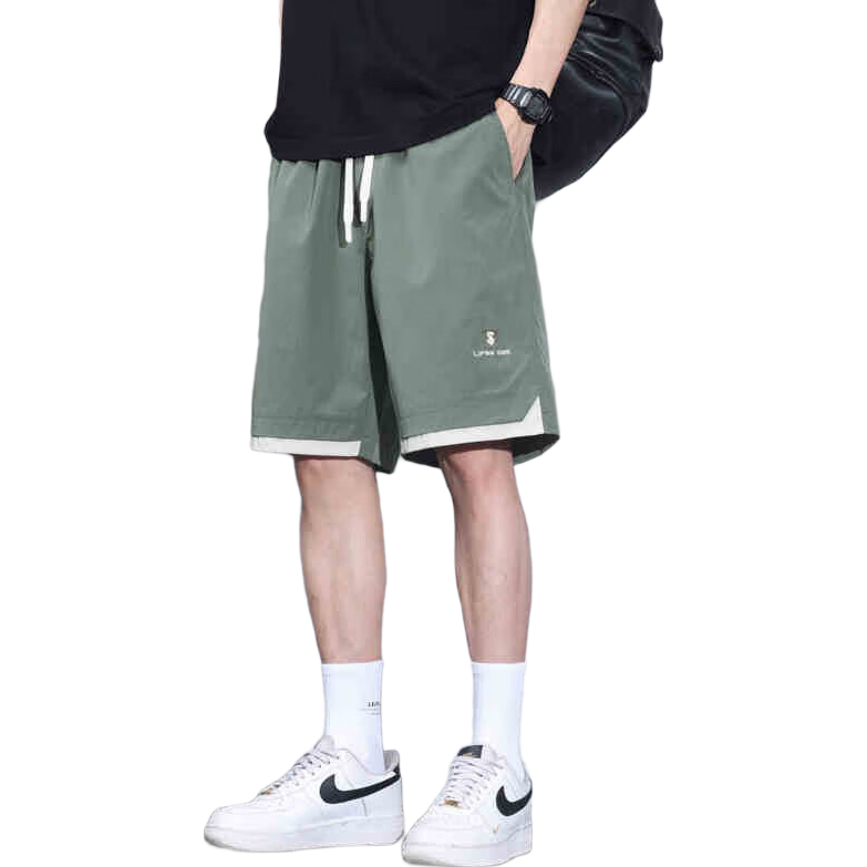 JEEP SPIRIT Men's Shorts, Summer Beach Workwear, Ice Silk Quick-Dry Casual Sports Knee-Length Pants, Black, 4XL