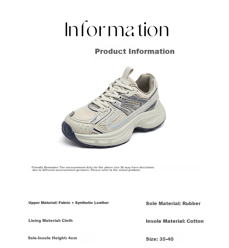 Daphne Chunky Dad Sneakers for Women, 2026 New Spring Style, Height-Increasing Women's Shoes, Gray Lightweight Soft-Soled Sports Shoes for Wome 2