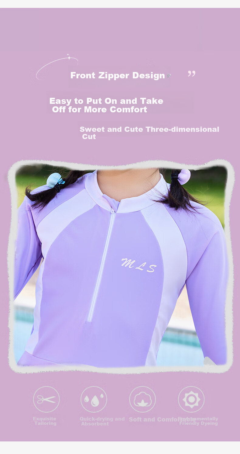 LangSha New Girls' Swimsuit One-Piece Sports Swimwear for Teenagers And Older Children, Professional Training Swimwear for Students 2