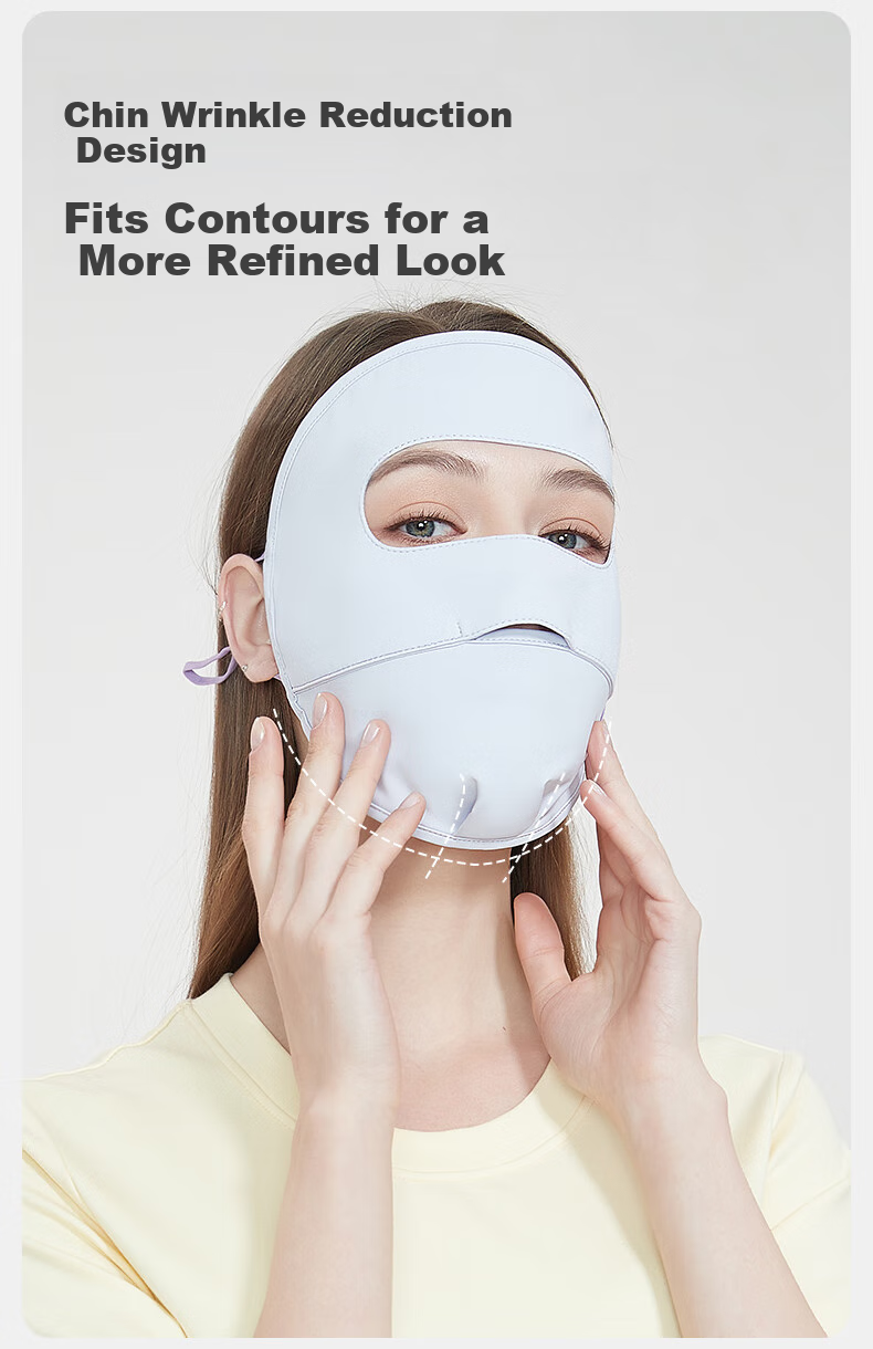 UV100 Sun Protection Face Mask, Spring And Summer Unisex UV-Resistant Sports Cycling Breathable Full Face Mask, 23501 Minimalist Gray 10