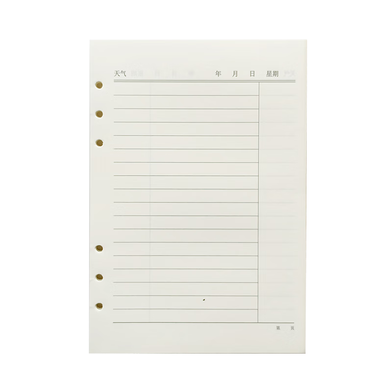 Chaoyou 6-Hole Loose-Leaf Political Education Notebook Refill with Annotation and Correction Columns, Detachable A5 Inner Pages Custom Notebook Refill A5 Annotation Core 003