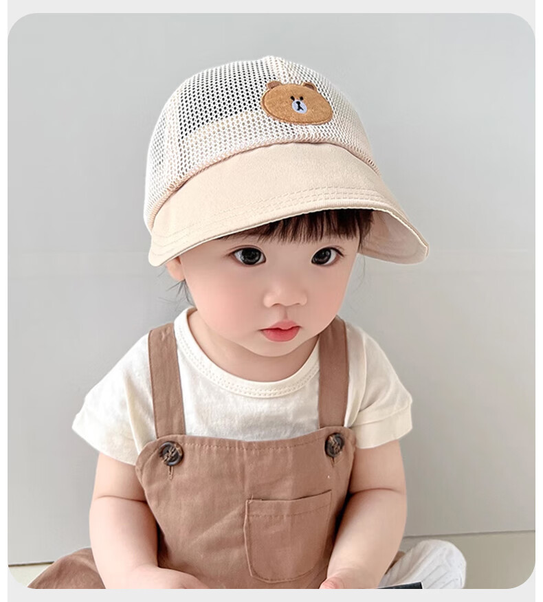 Aibao Baby Hat Spring and Autumn Cartoon Baseball Cap for Kids Outdoor Sunshade Blue Bear T150 33