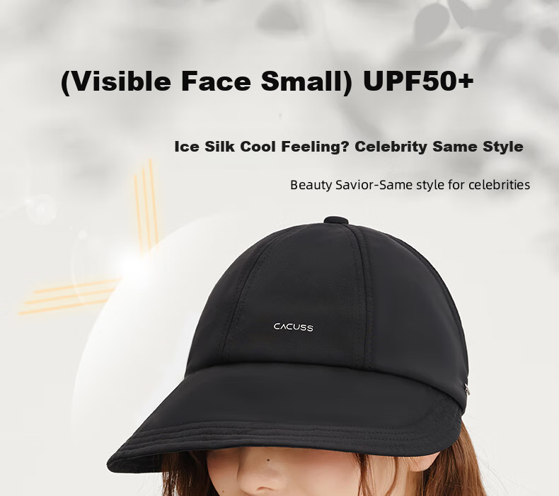 CACUSS Women's New Summer Sun Hat with Mask Strap, Ice Silk Visor Cap, UV Protection Cycling Baseball Cap 1