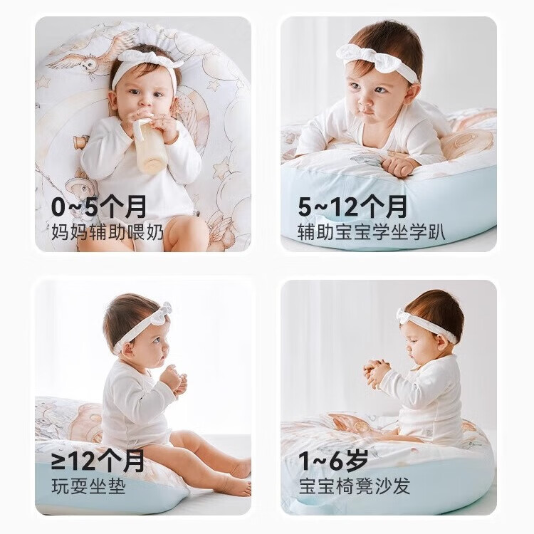 BUBBLE TREE [0-2 Years Old] Newborn Baby Extra Large Spine Support Inclined Pillow, Anti-Reflux And Gas Relief, Baby Feeding And Sleeping Aid