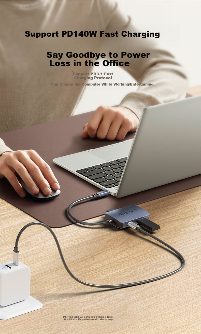 ULT-Unite Type-C Expansion Dock, USB3.0 Hub, HDMI Adapter, Compatible with Apple MacBook Computers, Converter for 4K60Hz Screen Casting, PD Charger, Five-I 5