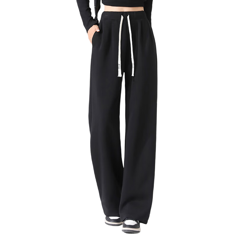 Baleno Women's Casual Sports Straight Wide-Leg Pants 2025 Spring Autumn Fashion Versatile Soft Breathable Elegant Trousers