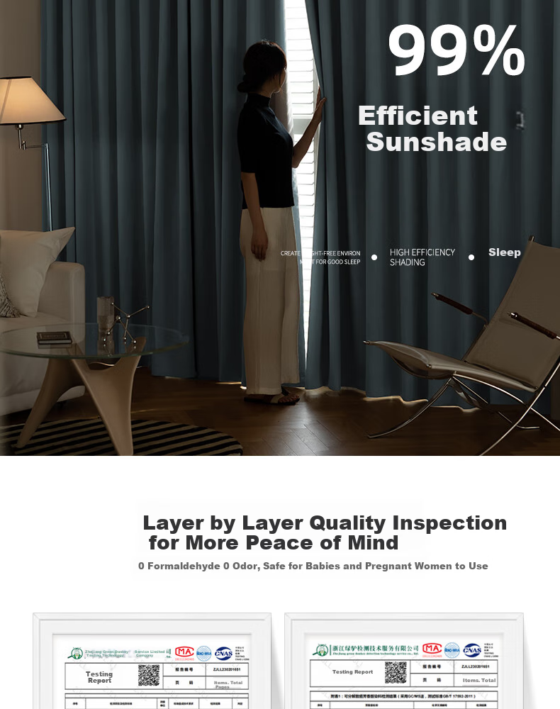 Ali Blackout Curtains, Sunshade Curtains, Ready-Made, No Drilling Required, Soundproof, with Hooks, 2.5*2.4 Meters 9