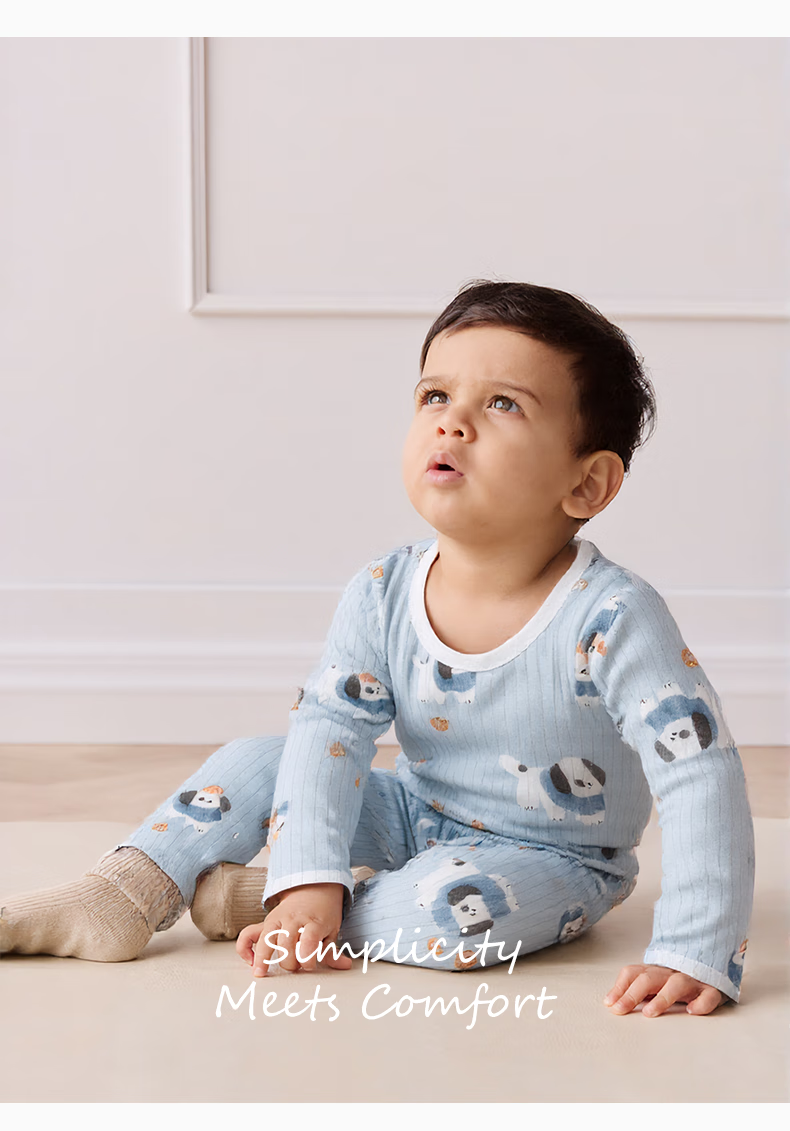 Guaiqixiong Baby Boy And Girl Underwear Set, Home Wear, Infant Two-Piece Spring And Summer Thin Outfit, Spring And Autumn Pajamas, Children's Clothing 2